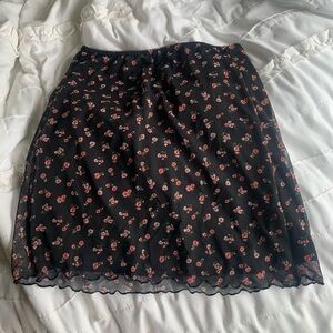 Black floral skirt